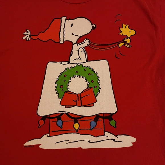Snoopy Peanuts Christmas Mens Tshirt Sz. Medium - Picture 2 of 4